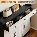 Sideboard Buffet Cabinet with Adjustable Shelves, 3 Doors & 3 Drawers - Image 4