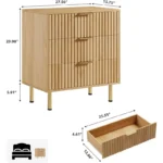 Fluted Modern Nightstand Chest of Drawers with Deep Storage - Image 4