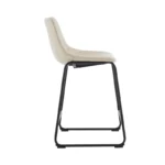 Modern 24-Inch Faux Leather Counter Stools with Steel Frame – Armless, Set of 2 - Image 2