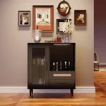 Modern Freestanding Wine & Coffee Bar Cabinet with Storage and Wine Rack - Image 2