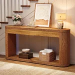 Wooden Console Table with Wood Legs - Image 2