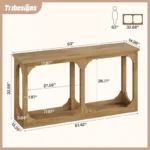 Wooden Console Table with Storage and Wood Legs - Image 4