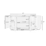 Curved Buffet Cabinet Sideboard with 4 Doors and Metal Handles - Image 3