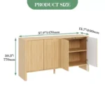 Wooden Sideboard Buffet with Fluted Design, Coffee Bar Console Table - Image 2