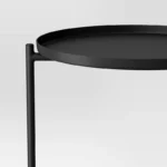 Metal Small Side Table with Shelf – Black Steel End Table - Image 5