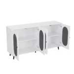 Sideboard Cabinet with 4 Acrylic Doors and 5 Metal Legs - Image 2