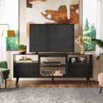 Mid-Century Modern TV Stand for 65-Inch TVs – TV Console Cabinet with Open Shelves - Image 2