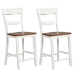 Wooden Bar Stool Set of 2 – Solid Rubberwood Bar Chairs, Counter Height - Image 5