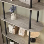 5-Tier Arched Open Bookshelf – Tall Metal Frame Display Rack for Home & Office - Image 2