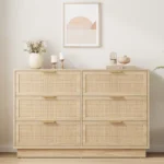 Chest of Drawers with Metal Handles & Wooden Sturdy Base – Modern 6-Drawer Storage Dresser - Image 4