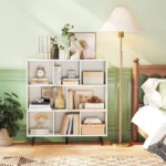 8-Cube 3-Tier Bookcase with Metal Legs – Modern Storage Organizer Shelf for Home & Office