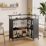 4-Tier Bar Table with Built-In Wine Rack