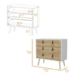 3-Drawer Wood Finish Chest of Drawers with Legs – Modern Storage Cabinet - Image 3