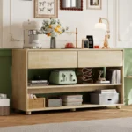 Vintage Console Table for Entryway with Drawers and Shelves - Image 4