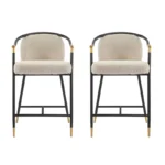 Upholstered Iron 26" Counter Stools with Back – Set of 2, Sturdy & Stylish Design - Image 5
