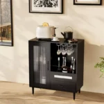 Modern Freestanding Wine & Coffee Bar Cabinet with Storage and Wine Rack - Image 3