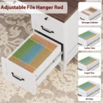 Executive Farmhouse Home Office Desk with 4 Drawers and File Cabinet - Image 5