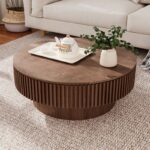 Modern Round Coffee Table with Storage - Image 5