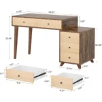 Lantine 51-Inch Computer Desk with 5 Drawers - Image 4