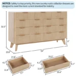 Luxury Wooden Chest of 9 Drawers with Elegant Gold Handles - Image 6