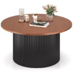 Round Coffee Table with Wood Frame - Image 4