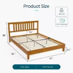 Solid Wood Bed Frame with Headboard – No Box Spring Needed - Image 4
