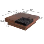 Mid-Century Modern Acacia Wood Coffee Table with Storage and Drawers - Image 2