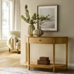 Natural Wood Console Table for Entryway and Living Room