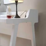 White Wooden Laptop & Computer Work Study Table for Living Room - Image 3