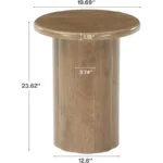 Round Side Table with Fluted Base – Wooden Accent Table with Under-Lid Storage - Image 2