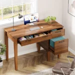 Wood Computer Desk with 3 Drawers - Image 5