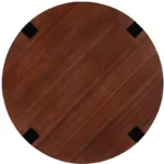 Round Acacia Wood Side Table – Black Frame with Brown Top - Image 3