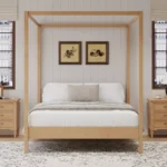 Queen/King Size Four Poster Platform Bed – Solid Wood Bed Frame - Image 6