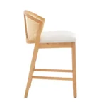 Upholstered Counter Stools Set of 2 – Rubberwood Frame with Comfortable Backrest - Image 2