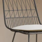 Modern Iron Counter Height Bar Stools with Upholstered Seat & Slat Back – Set of 2 - Image 2