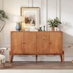 4-Door Storage Cabinet Vintage Accent Sideboard