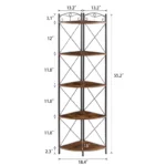 5-Tier Corner Storage Cabinet – Wooden Shelves with Metal Frame - Image 8
