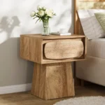 Natural Wood Grain Print Side Table – Bedroom & Hallway End Table - Image 4