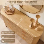 6-Drawer Dresser for Bedroom – 53.9” Wide Storage Dresser with Gold Handles - Image 2