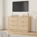 Chest of Drawers with Metal Handles & Wooden Sturdy Base – Modern 6-Drawer Storage Dresser - Image 5