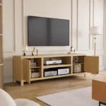 Mid-Century Modern TV Stand with Open Shelf – Media Console for Up to 80-Inch TVs - Image 2