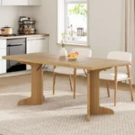 Modern Rectangular Dining Table for 6–8 People with Unique Wooden Legs