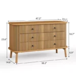 Boho Wooden Chest of 6 Drawers – Modern Bohemian Storage Dresser - Image 2