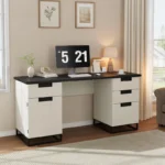 Executive Desk with File Drawer, Storage Cabinet & 3 Drawers - Image 2