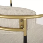 Set of 2 Upholstered Barstools with Arms – Iron Frame, Comfortable & Sturdy Design - Image 2
