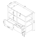 Small Bookcase with Storage Drawers – Natural Wood Finish Shelf Cabinet for Living Room, Bedroom & Office - Image 2