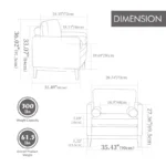 Accent Chair, Bouclé Upholstered Armchair with 2 Bolster Pillows - Image 5