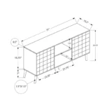 Entertainment Center Storage Cabinet TV Stand – 71-Inch Media Console with Doors - Image 4