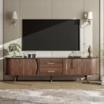 Mid-Century Modern TV Console Media Console with Metal Hardware