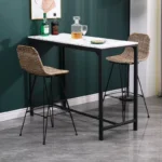 Set of 2 Metal and Fiber Bar Stools – Bar Height, Modern & Durable Design - Image 3